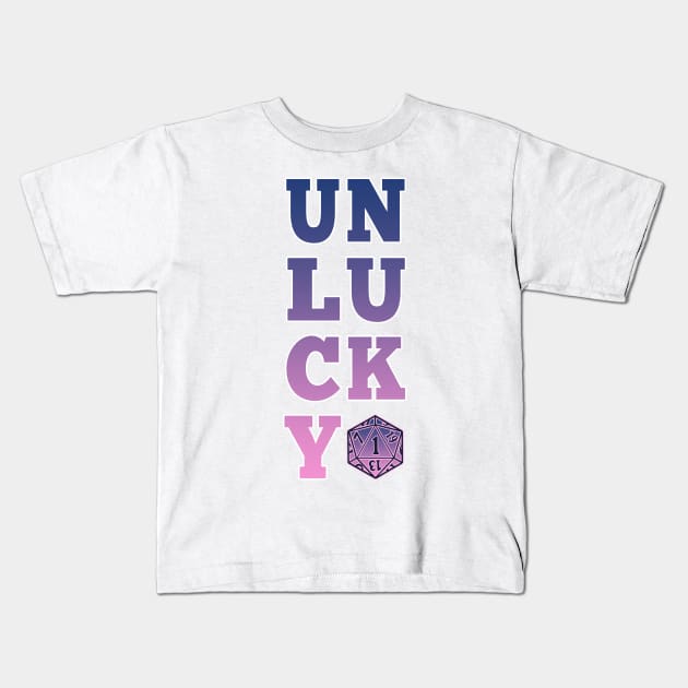 Unlucky dice - pink and blue Kids T-Shirt by iisjah